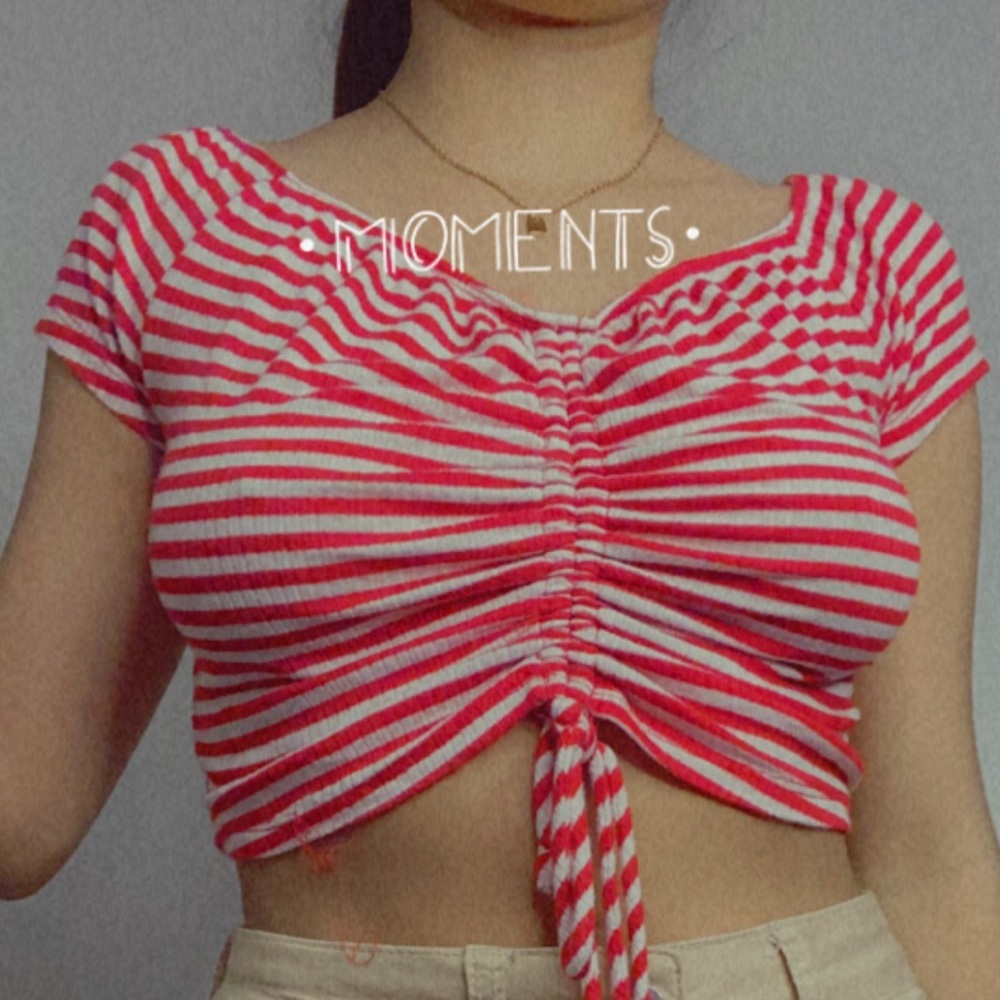 White and red crop top